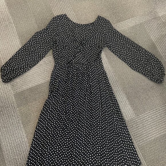 Anthropologie midi dress. size US 4, black with white polka dots. - Picture 1 of 14